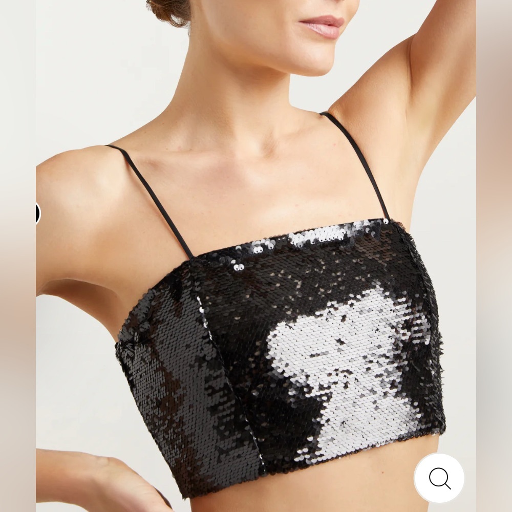 Sequin Nikki Top black crop tank